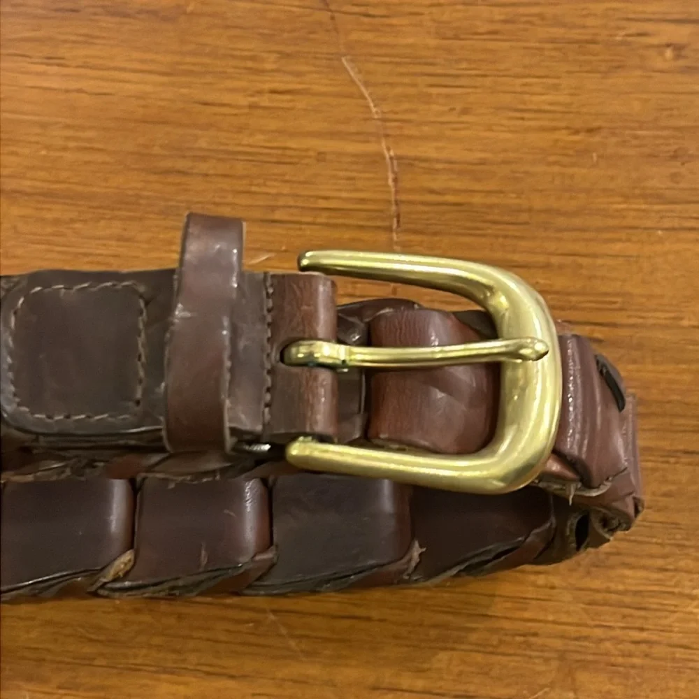 Oil Tanned Leather Belt brown Mens Size Medium 1” Wide